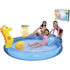 Piscina Gonfiabile Animali Mare 200 X 152 X 40 Cm Pesci Giardino Scivolo 3434