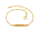 BRACCIALE ORO GIALLO 18K BAMBINO, MAGLIA FIGARO 3+1 E PIASTRA PER INCISIONE