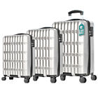 Set 3 Valigie Rigide Norvegia Ruote Easy Roll Trolley Bagaglio Viaggio Bianco