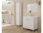 Mobile bagno a terra 80 cm bianco lucido con specchio - Kolding FO305480BO.