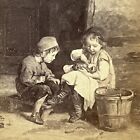 GOUPIL CdV ALBUMEN ART PHOTO PRINT The Patient PIERRE FRERE Children Playing 700