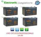 KIT BATTERIA AL PIOMBO 12V 14AH RICARICABILE CICLICA CARRELLI GOLF CARS GP 4 PZ