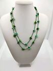 Collana Uncinetto Filo Lurex E Cristalli Verde