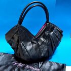 Betsey Johnson, black leather bucket bag