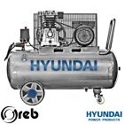 COMPRESSORE ARIA HYUNDAI 65604 100 LITRI 8 BAR 2 USCITE TRASMISSIONE A CINGHIA