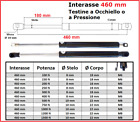 PISTONE a GAS Interasse 460 mm Fissaggio Occhiello Ø 8,2 o Pressione - 1 Pezzo