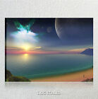 Alba 3D QUADRO SU TELA 70x50 cm STAMPA PAESAGGIO MARE ASTRATTO UFFICIO SALOTTO