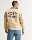 Abercrombie And Fitch Men s Embroidered Worker Distressed Jacket Size Large/XL