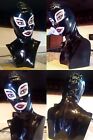 Prototipo di busto di donna con maschera e tuta di latex - Nero, fetish