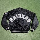 Chalk Line Oakland Raiders VTG NFL Satin Black Bomber Jacket - M - Starter Equiv