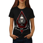 Wellcoda Diamond Ace Skull Gamble Game Womens T-shirt