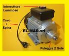 Motore Elettrico Monofase 1 HP 1400 Giri - Puleggia  - interruttore - Betoniera