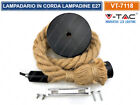 V-TAC VT-7118 LAMPADARIO IN CORDA CON PORTALAMPADA PER LAMPADINE E27 - SKU 3754