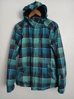 O neill Blue Check Ski Snowboard Coat Jacket Size 40 Chest Reg Fit