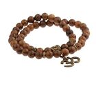 Bracciale Rosario Om, Braccialetto legno Buddha Budda Mala Tibetano Uomo Donna