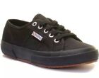 Superga 2750 Cotu Womens Ladies Black Canvas Lace Up Trainers Shoes Size UK 5