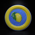 Assiette plate faïence vintage art déco table citron QUADRIFOGLIO Italie N8518