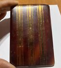 Antique Vintage Gold Striped Cigarette Case Holder metal Cigarette Case