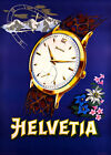 HELVETIA OROLOGI POSTER PUBBLICITÀ VINTAGE ANNI  50 dimensioni 70x50 cm