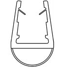 Profilo guarnizione a palloncino da box doccia per vetro 8-10 mm, 2500 mm lunghe