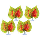 4 Pcs Suckers with Leaves Attached Fake Aquarium Plant Accessories Suction Cup