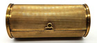 Rare Vintage Ribbed Brass Lipstick Cigarette Hinged Cylinder Case w/ Spring Open