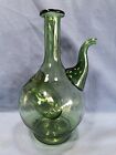 Wine Decanter Pitcher Ice Pocket Spout Green 10"