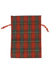 Red Tartan drawstring Gift Bag available in 2 sizes (packs of 10)