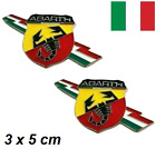 Coppia Logo Emblema Fregio Marchio Tricolore Laterale Abarth Fiat 500 Punto Evo
