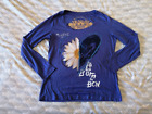 Desigual Damen Bluse, Gr. L, Blau, Baumwolle,