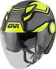 CASCO GIVI 12.3 STRATOS SHADE TITANIO NERO GIALLO JET DOPPIA VISIERA SOLE MICROM