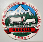 Adesivo Vintage Caseificio Oreglia Rifreddo Formaggi Freschi Dei Pascoli Alpini