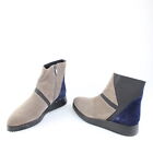 Scarpe donna LUCIANO BARACHINI 37 EU stivaletti marrone camoscio blu DC283-37