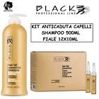 FIALE SHAMPOO ANTICADUTA CAPELLI BLACK PROFESSIONAL 12X10ML PLACENTA E PANTENOLO