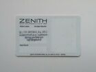 ZENITH Guarantee Warranty Card Booklet (Unwritten)