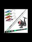 Kolpo Kit Pesca Trout Area Canna in Carbonio Mulinello 4 Spoon