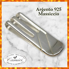 Fermasoldi argento 925 massiccio lucido satinato grata uomo