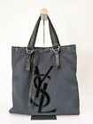 Borsa Tote con Logo Yves Saint Laurent Kahara Canvas Pelle Nera YSL Autentica