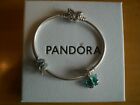 PANDORA: Bracciale Chiusura Farfalla, 2 Charm: Farfalla Blu e Farfalla Murano