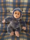 Vintage Peluche Scimmietta Scimmia Bianca Blu ( tipo Little Monkey Lost )