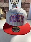 Grey Red Obey Propaganda SnapBack Hat Unisex Adjustable Baseball Cap