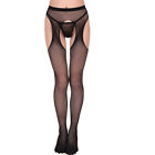 Collant da donna calze intimo sexy lingerie con reggicalze cavallo aperto a rete