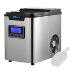 AREBOS Macchina per Cubetti di Ghiaccio Acciaio Inossidabile 2,2L LCD 12 kg/24h