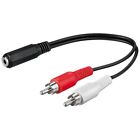 Cavo Adattatore Aux presa jack 3.5 Stereo, a 2 Spina RCA Pin, 15 cm