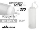 Dispenser dosatore SALSA MAIONESE KETCHUP BOTTIGLIA CONTENITORE PLASTIC 230 ML