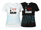 I Love Bass Maglietta Bassista Uomo Donna Chiave Basso Cuore Amo il Basso Rock