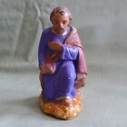 Vecchia statuina presepe S. Giuseppe gesso o pasta dipinta a mano_figurine