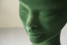 Busto donna manichino vintage verde  polistirolo rivestito velluto sintetico