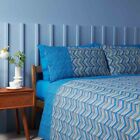 Set copripiumone matrimoniale Bassetti ZIG ZAG Blu 4 federe