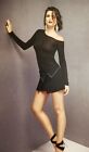 ABITO NERO 2 PEZZI DENNY ROSE TUBINO LUREX+GONNA CON BORCHIETTE TG. XS/40 NUOVO